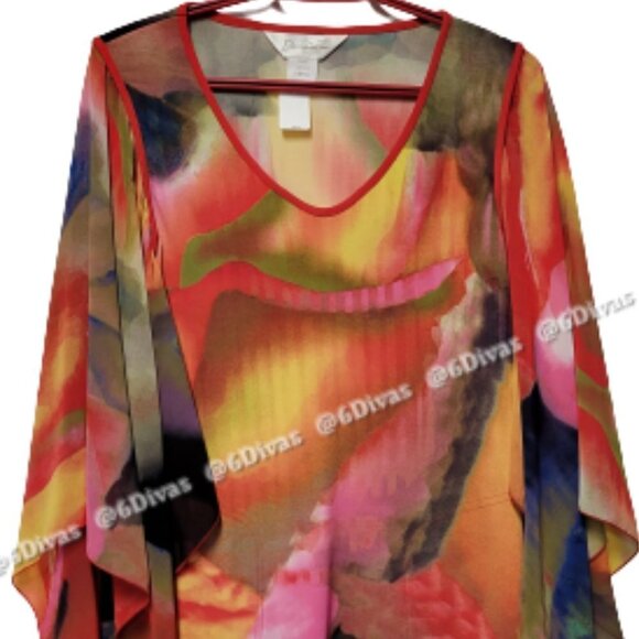 Gorgeous Colourful Tunics Tops Blouse Butterfly Sleeves XS, S, M, L, XL - NEW ! - Picture 2 of 10